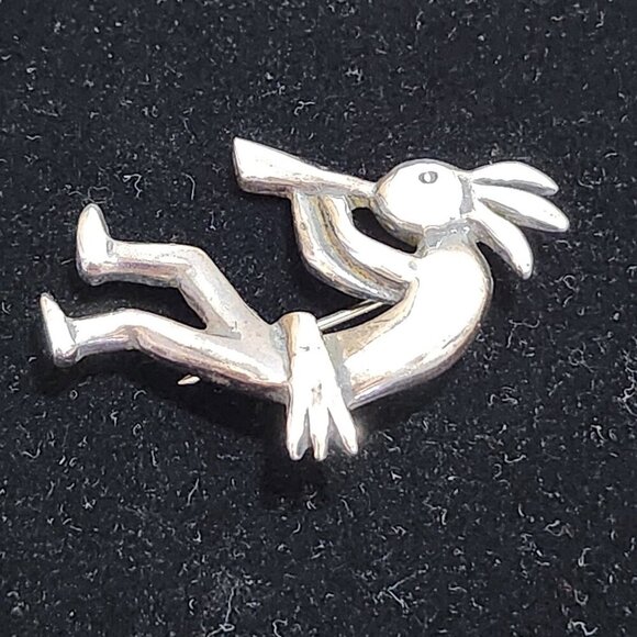 Glen Sandoval (GS) 925 Navajo Kokopelli 1.75 Inch Brooch/Pin Vintage - Picture 3 of 12